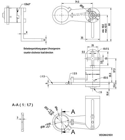WDGMA31031 Belastungsrichtung gegen Uhrzeigersinn Load direction counter clockwise