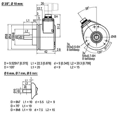 Drehgeber Encoder WDGI 58B (M16x0,75) connector SH